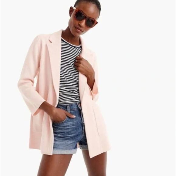 J. Crew Jackets & Blazers - J. CREW | Sophie Pastel Pink Cotton Merino Blend Sweater Blazer | Medium